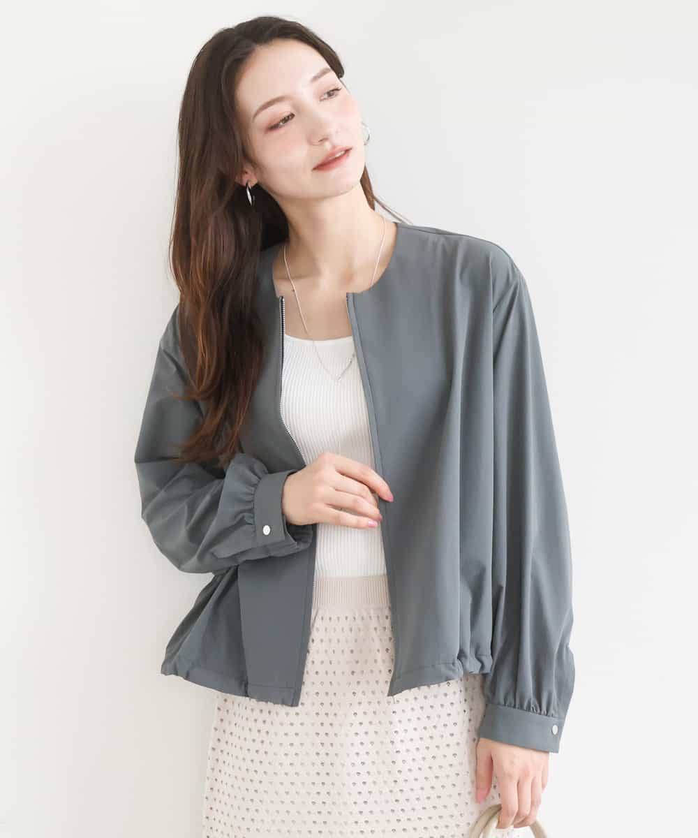 FKJGD37220 MK MICHEL KLEIN(MK ミッシェルクラン) ストレッチライトブルゾン/洗える ダークグレー