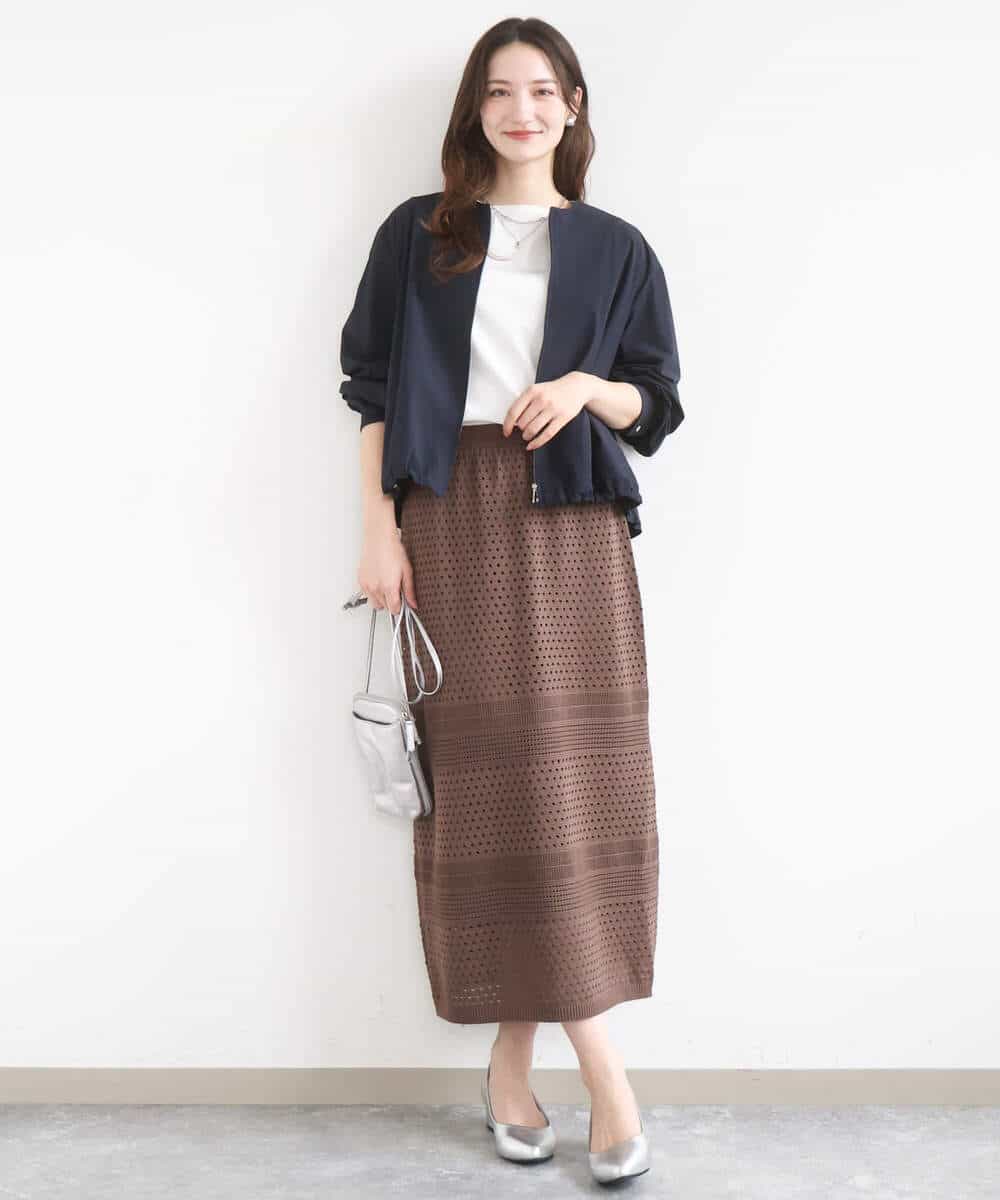 FKJGD37220 MK MICHEL KLEIN(MK ミッシェルクラン) ストレッチライトブルゾン/洗える ダークグレー