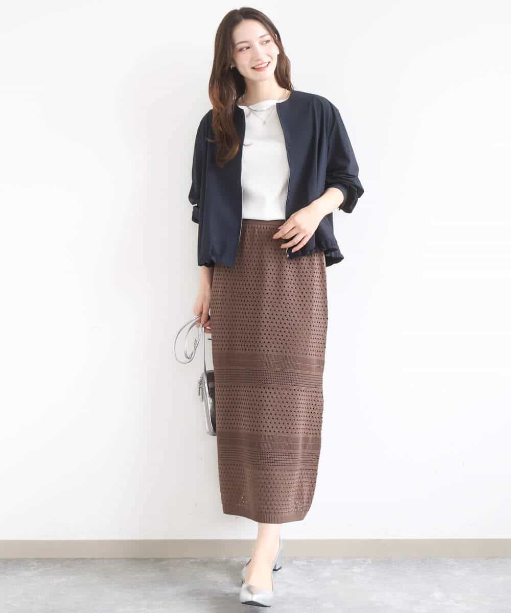 FKJGD37220 MK MICHEL KLEIN(MK ミッシェルクラン) ストレッチライトブルゾン/洗える ダークグレー