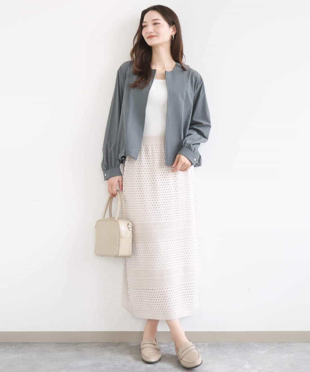 FKJGD37220 MK MICHEL KLEIN(MK ミッシェルクラン) ストレッチライトブルゾン/洗える ダークグレー