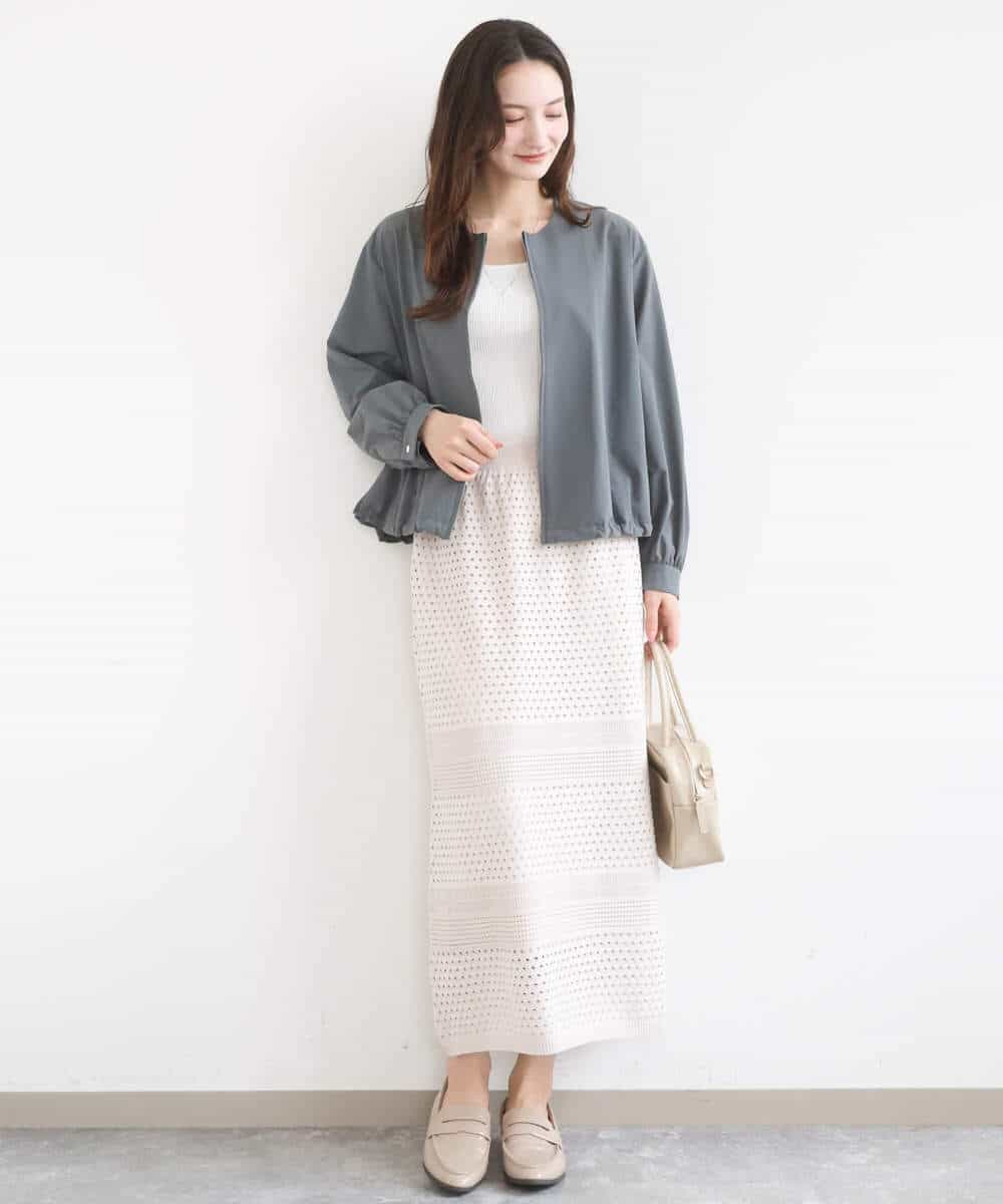 FKJGD37220 MK MICHEL KLEIN(MK ミッシェルクラン) ストレッチライトブルゾン/洗える ダークグレー