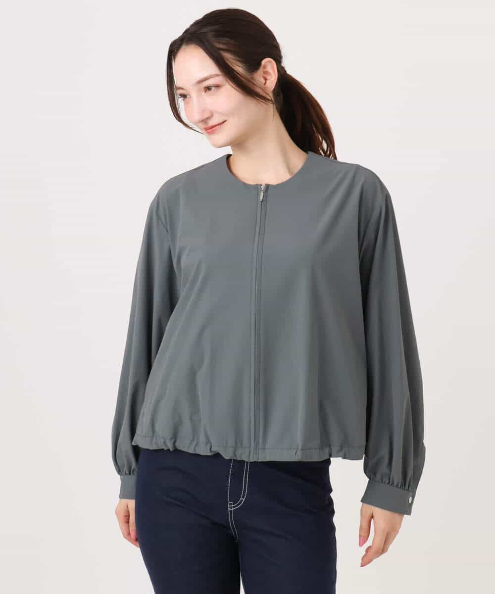 FKJGD37220 MK MICHEL KLEIN(MK ミッシェルクラン) ストレッチライトブルゾン/洗える ダークグレー