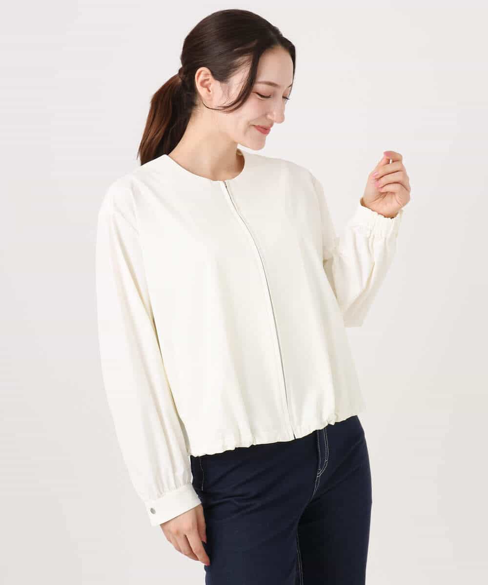 FKJGD37220 MK MICHEL KLEIN(MK ミッシェルクラン) ストレッチライトブルゾン/洗える ダークグレー