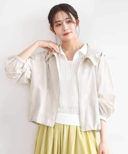 FKJGD47230 MK MICHEL KLEIN フーデットライトブルゾン/洗える