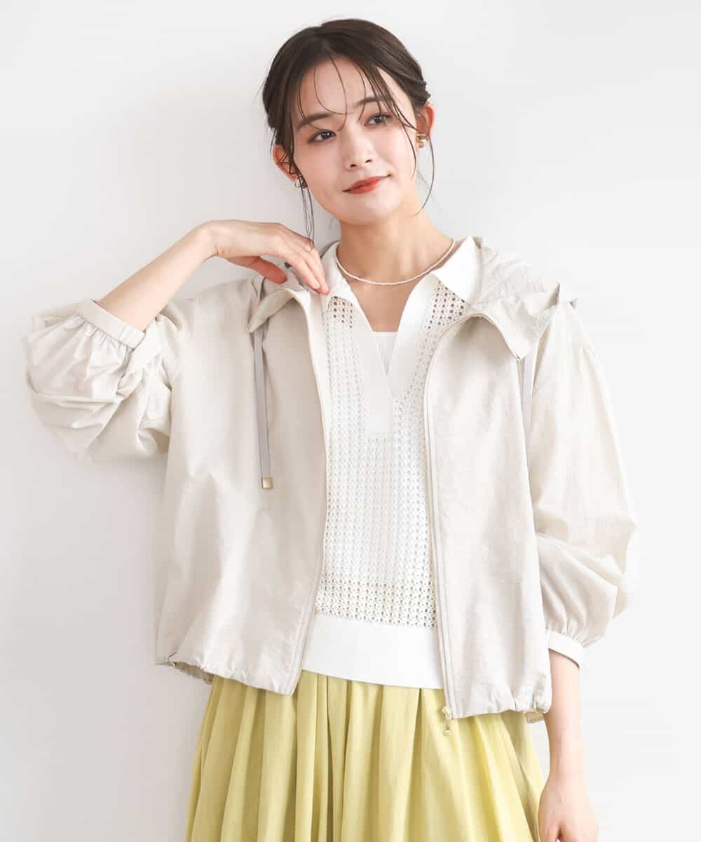 FKJGD47230 MK MICHEL KLEIN(MK ミッシェルクラン) フーデットライトブルゾン/洗える ベージュ