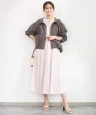 FKJGD47230 MK MICHEL KLEIN(MK ミッシェルクラン) フーデットライトブルゾン/洗える ブラウン