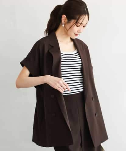 FKJGD56200 MK MICHEL KLEIN [洗える]リネンライクストレッチ フレンチスリーブジャケット