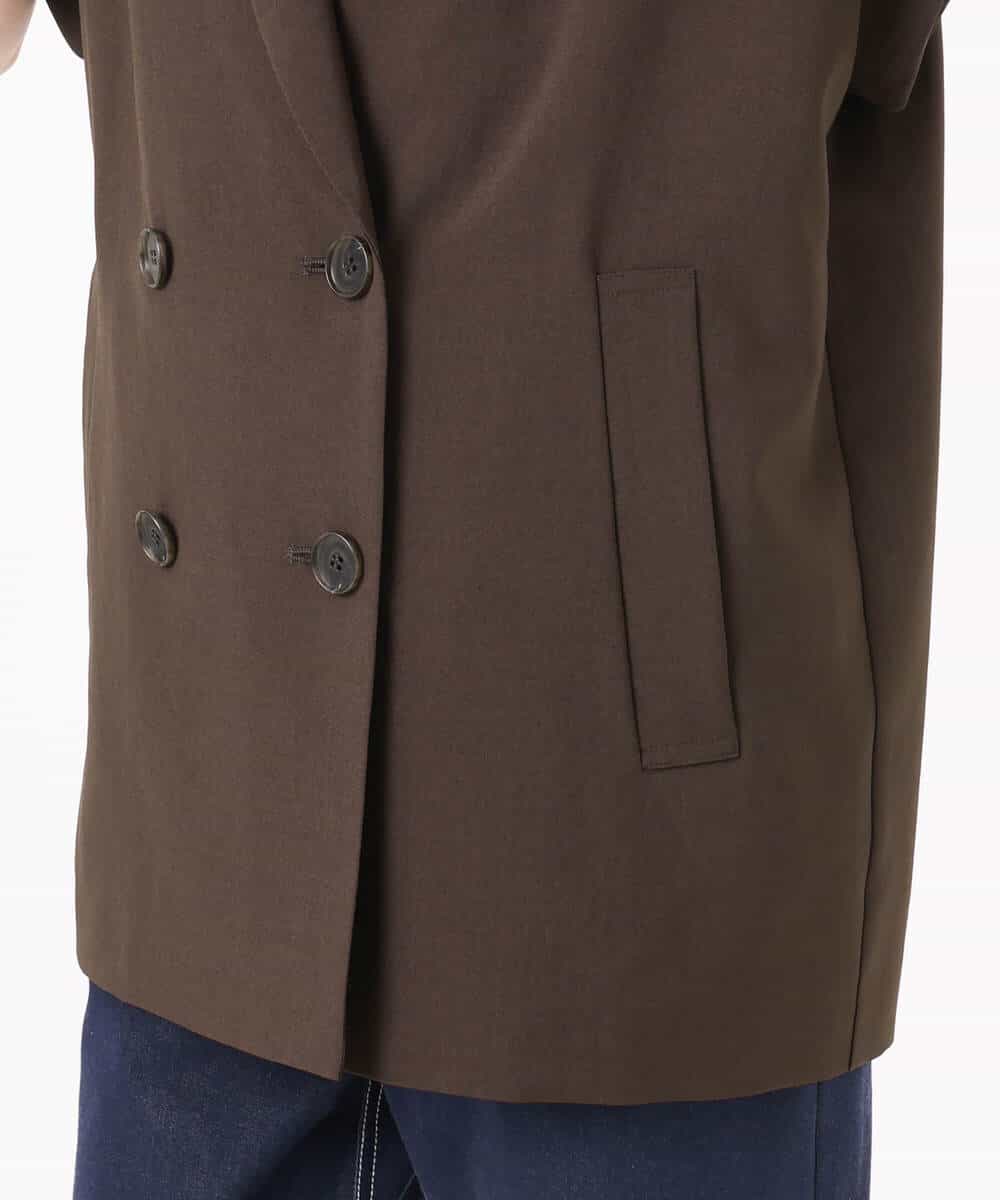 FKJGD56200 MK MICHEL KLEIN(MK ミッシェルクラン) [洗える]リネンライクストレッチ フレンチスリーブジャケット ブラウン