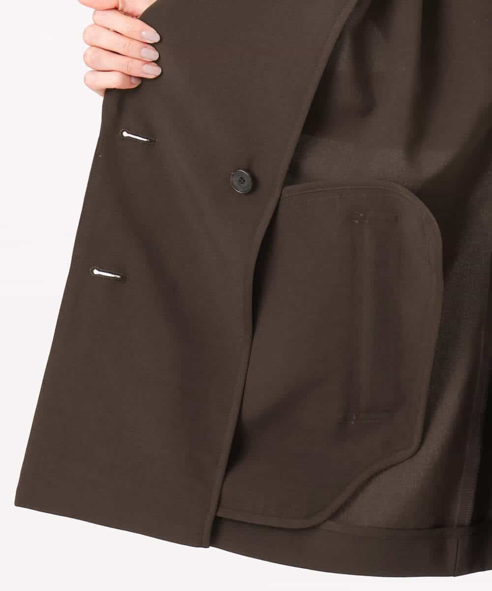 FKJGD56200 MK MICHEL KLEIN(MK ミッシェルクラン) [洗える]リネンライクストレッチ フレンチスリーブジャケット ブラウン