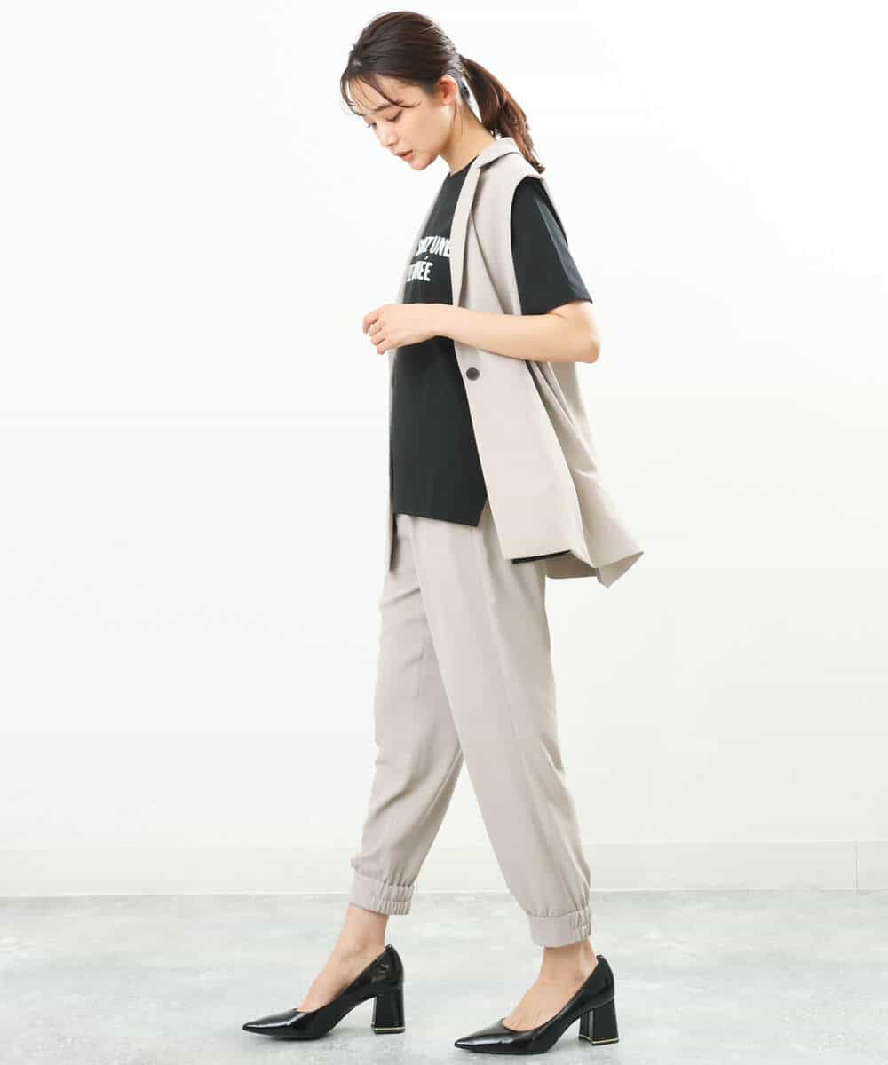 FKJGS41210 MK MICHEL KLEIN(MK ミッシェルクラン) テーラードジレベスト/UVカット/洗える ベージュ