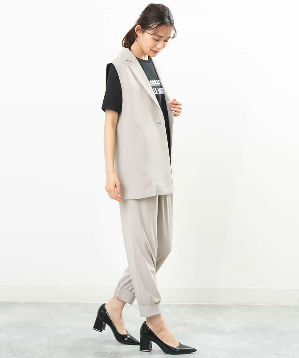 FKJGS41210 MK MICHEL KLEIN(MK ミッシェルクラン) テーラードジレベスト/UVカット/洗える ベージュ