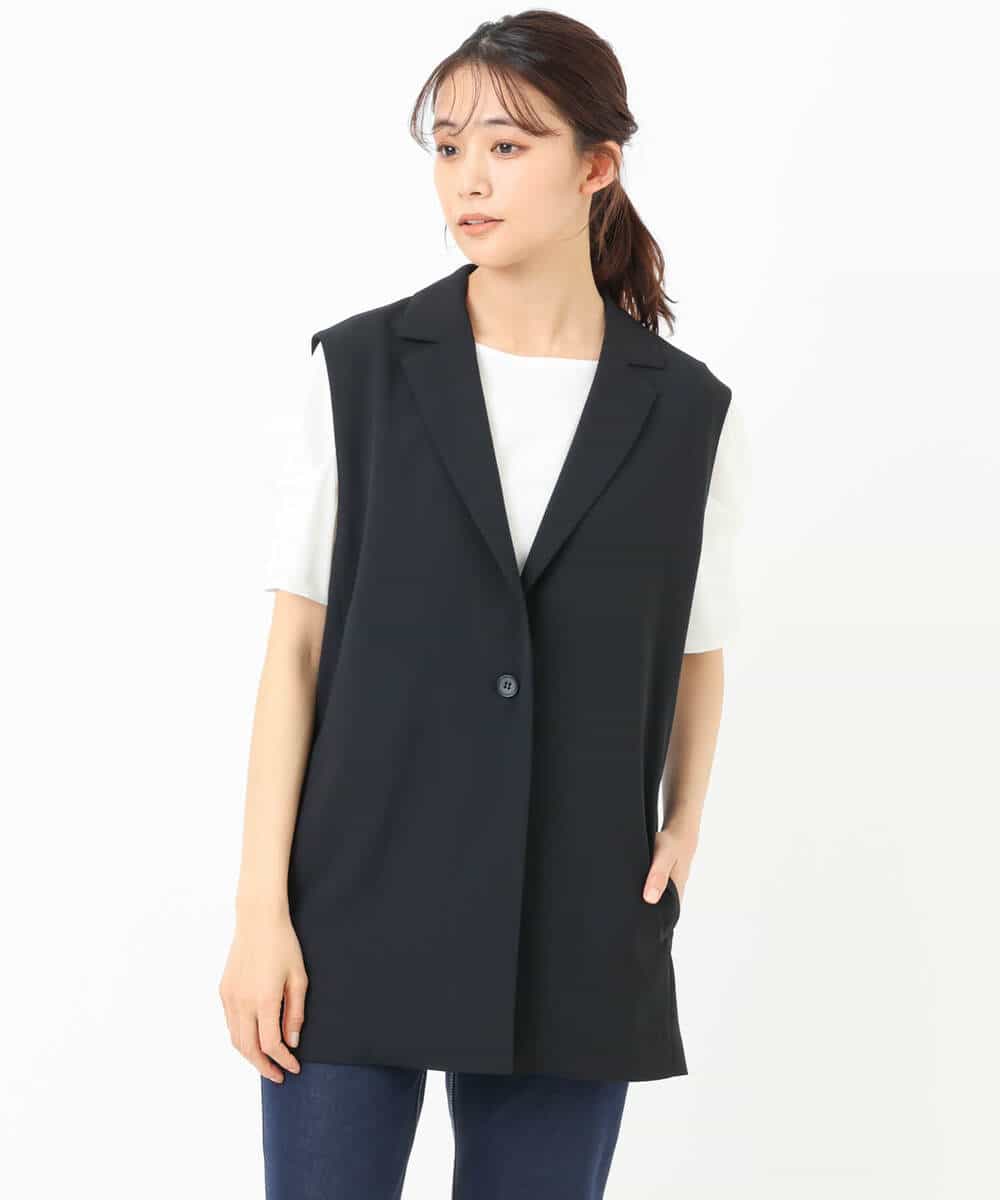 FKJGS41210 MK MICHEL KLEIN(MK ミッシェルクラン) テーラードジレベスト/UVカット/洗える ベージュ