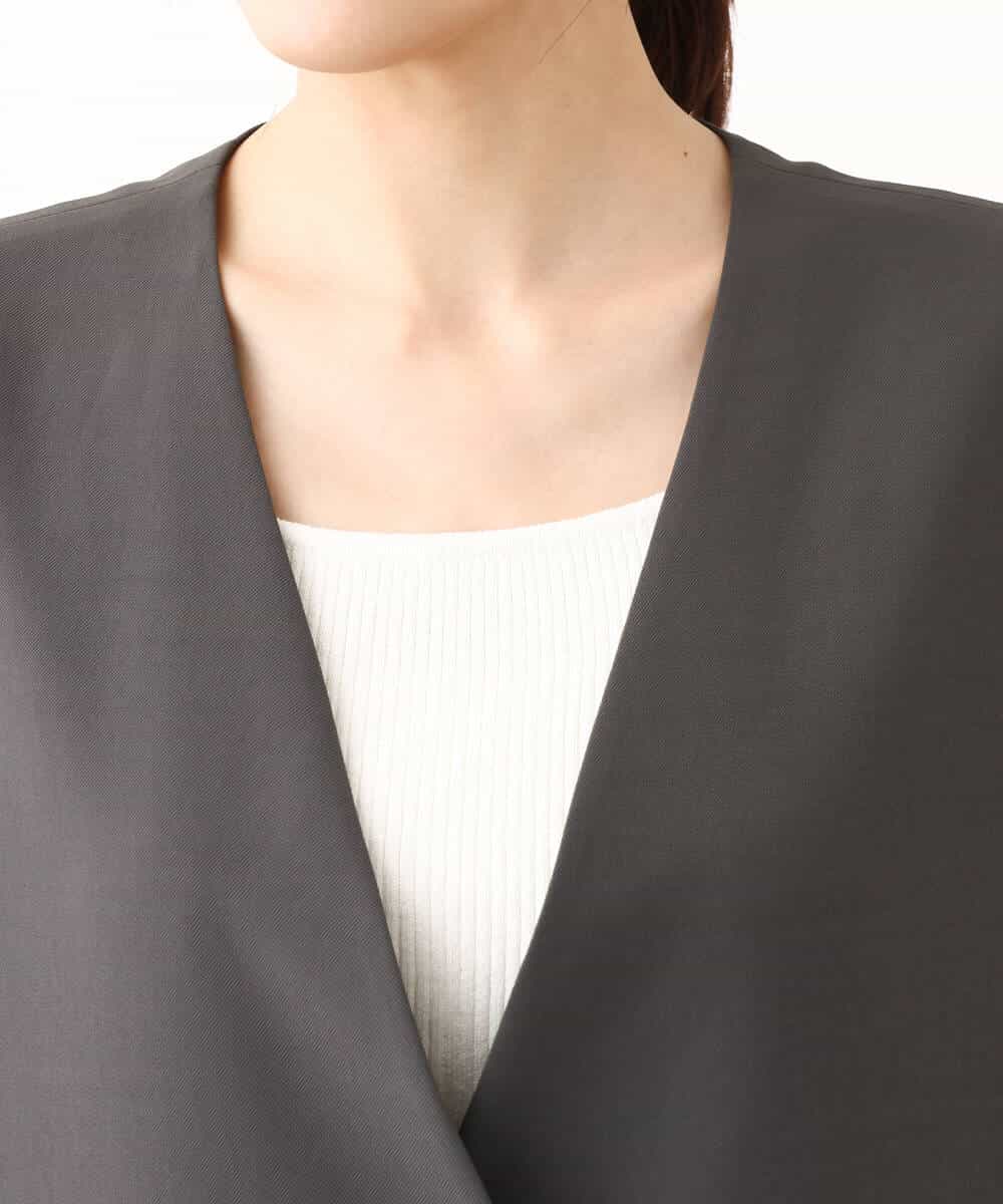 FKJGV58210 MK MICHEL KLEIN(MK ミッシェルクラン) ノーカラージレベスト/UVカット/接触冷感/セットアップ対応/洗える ダークグレー