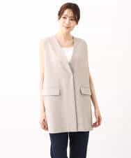 FKJGV58210 MK MICHEL KLEIN(MK ミッシェルクラン) ノーカラージレベスト/UVカット/接触冷感/セットアップ対応/洗える ダークグレー