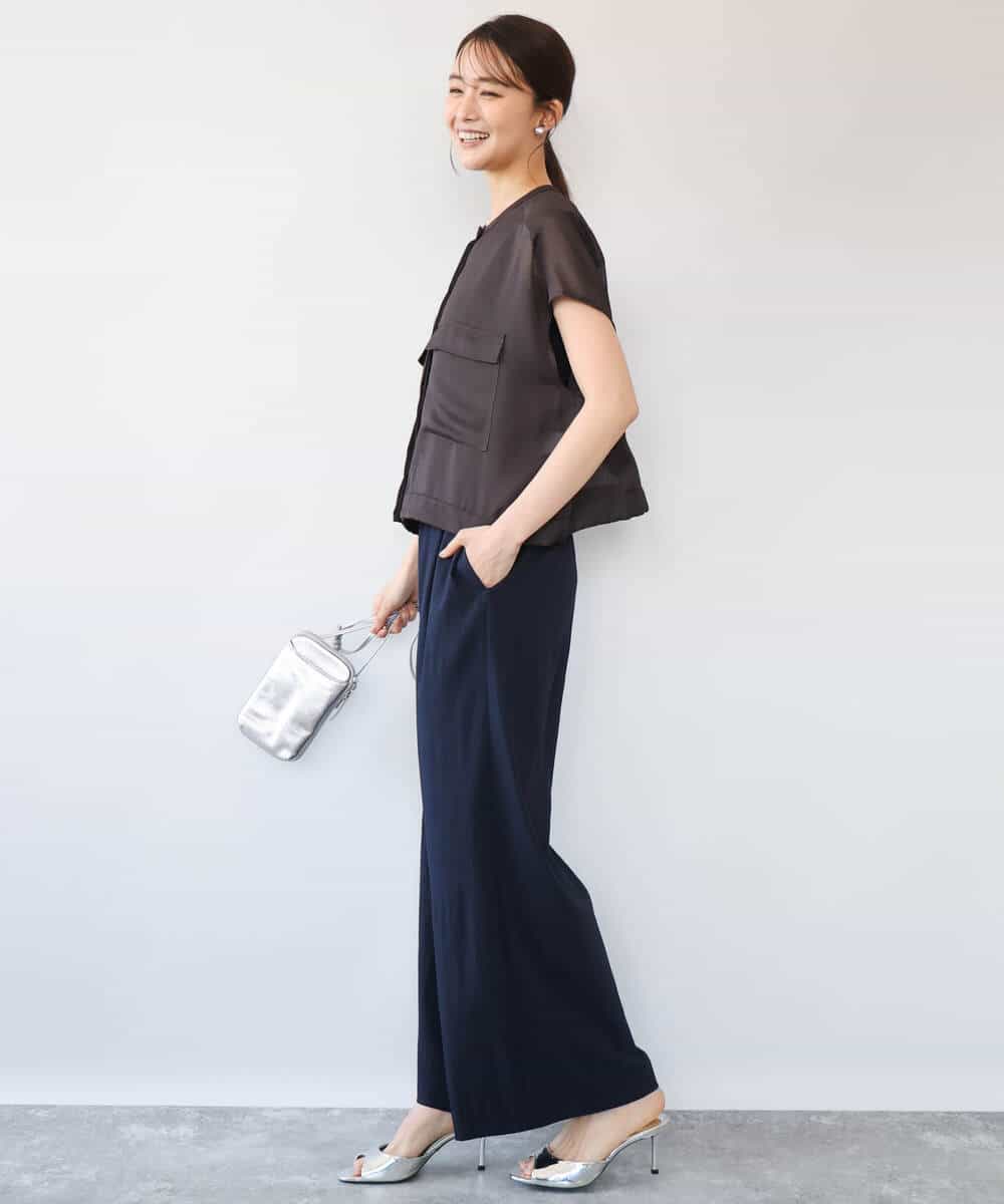 FKJHD61200 MK MICHEL KLEIN(MK ミッシェルクラン) [洗える]カラミ織シアーブルゾン ライトグリーン