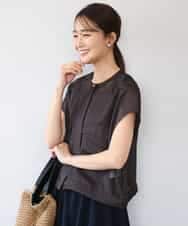 FKJHD61200 MK MICHEL KLEIN(MK ミッシェルクラン) [洗える]カラミ織シアーブルゾン ブラウン