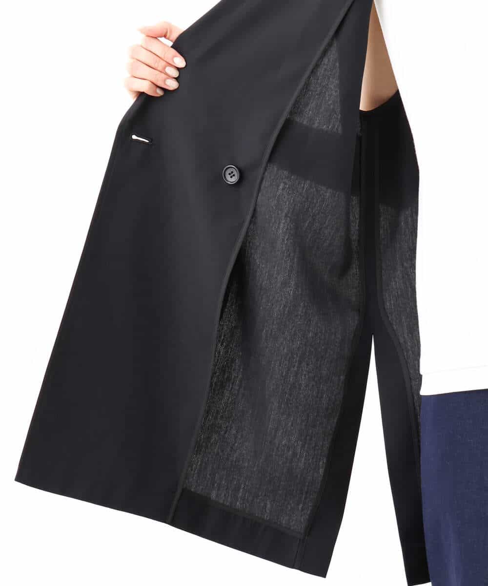 FKJIV10210 MK MICHEL KLEIN(MK ミッシェルクラン) ダブルブレストジレベスト/洗える ブラック