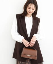 FKJJA80200 MK MICHEL KLEIN(MK ミッシェルクラン) ダブルブレストジレ/洗える ブラウン