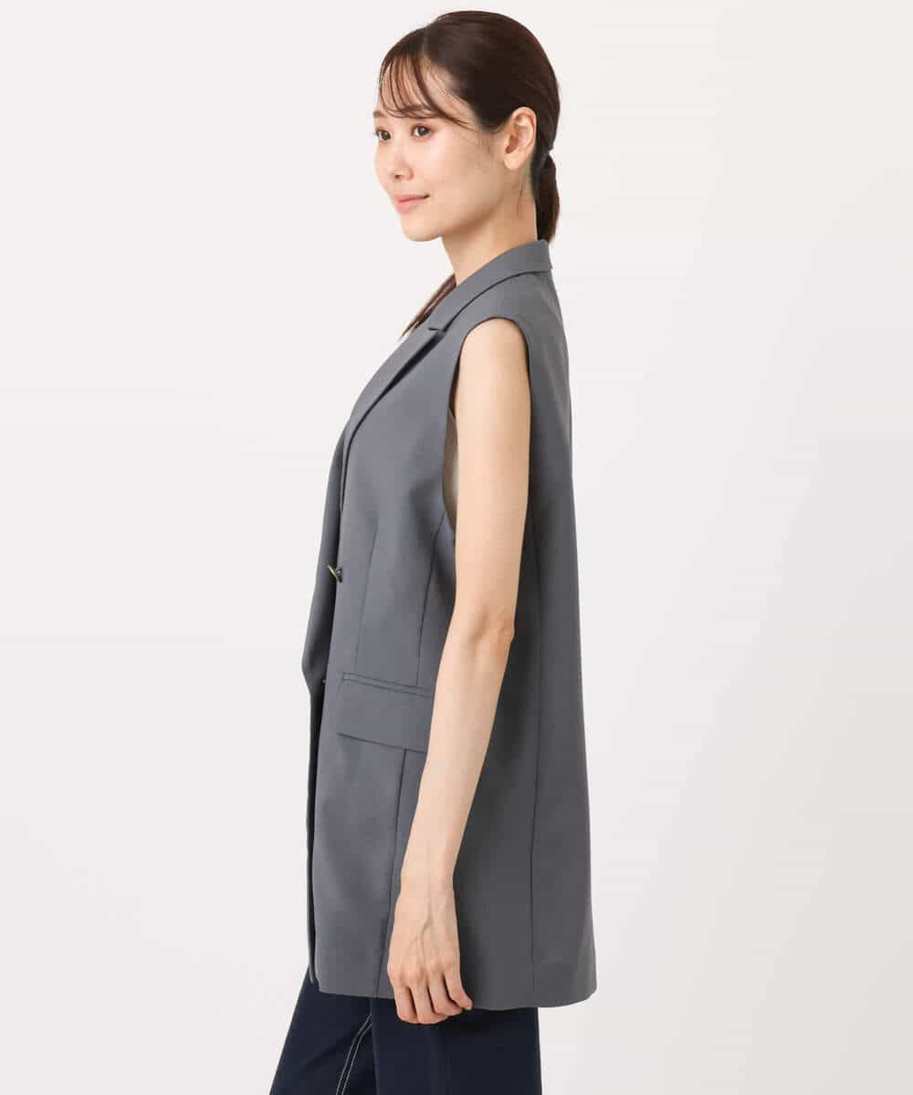 FKJJA80200 MK MICHEL KLEIN(MK ミッシェルクラン) ダブルブレストジレ/洗える グレー