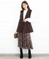 FKJJA80200 MK MICHEL KLEIN(MK ミッシェルクラン) ダブルブレストジレ/洗える グレー