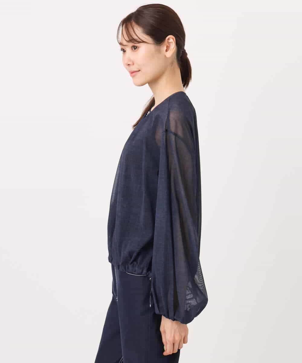 FKJJA88200 MK MICHEL KLEIN(MK ミッシェルクラン) デニム調シアーブルゾン/洗える ネイビー