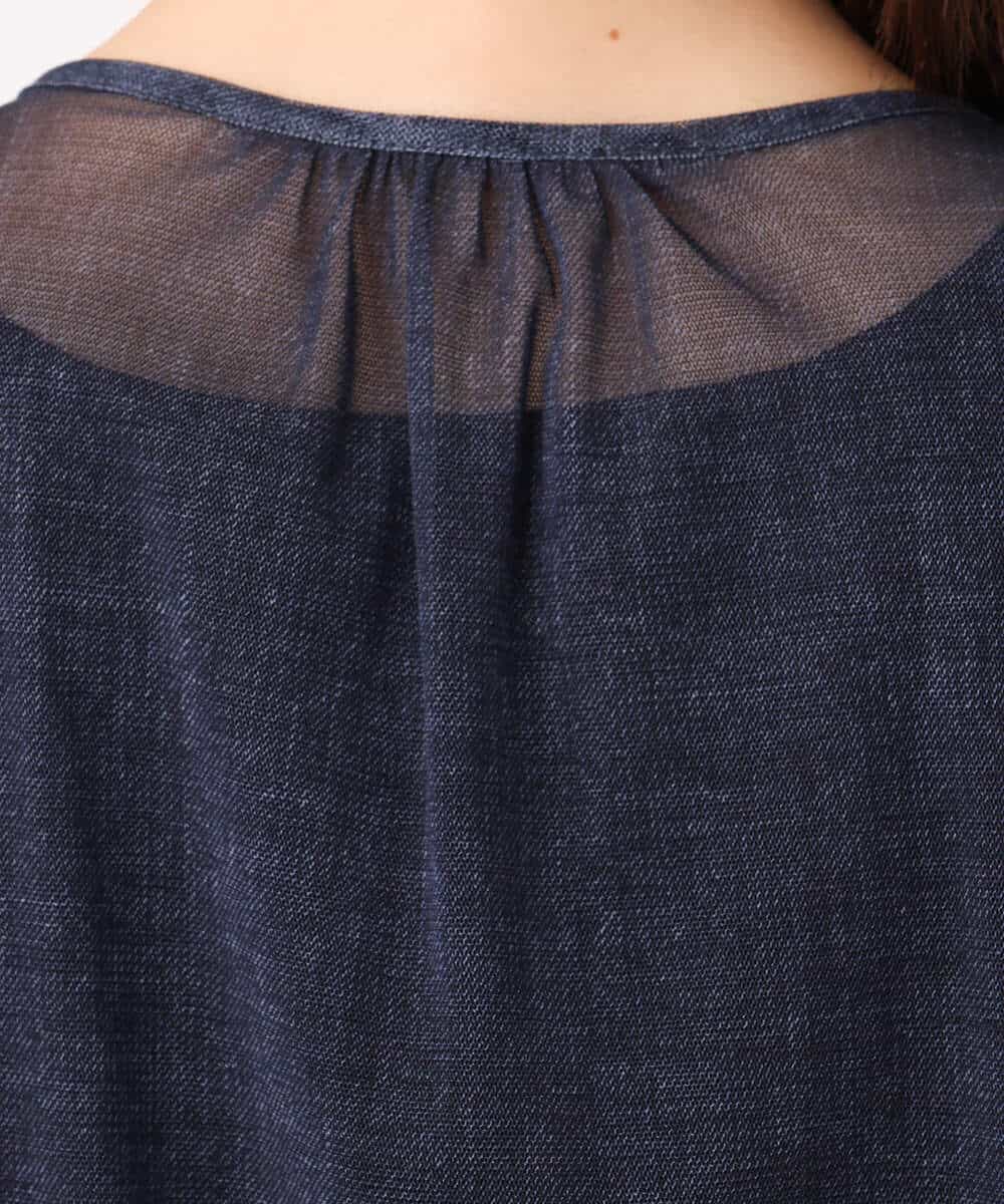 FKJJA88200 MK MICHEL KLEIN(MK ミッシェルクラン) デニム調シアーブルゾン/洗える ネイビー