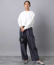FKKAD30120 MK MICHEL KLEIN(MK ミッシェルクラン) バッグファスナーデザイン ポンチカットソー/洗える ワイン