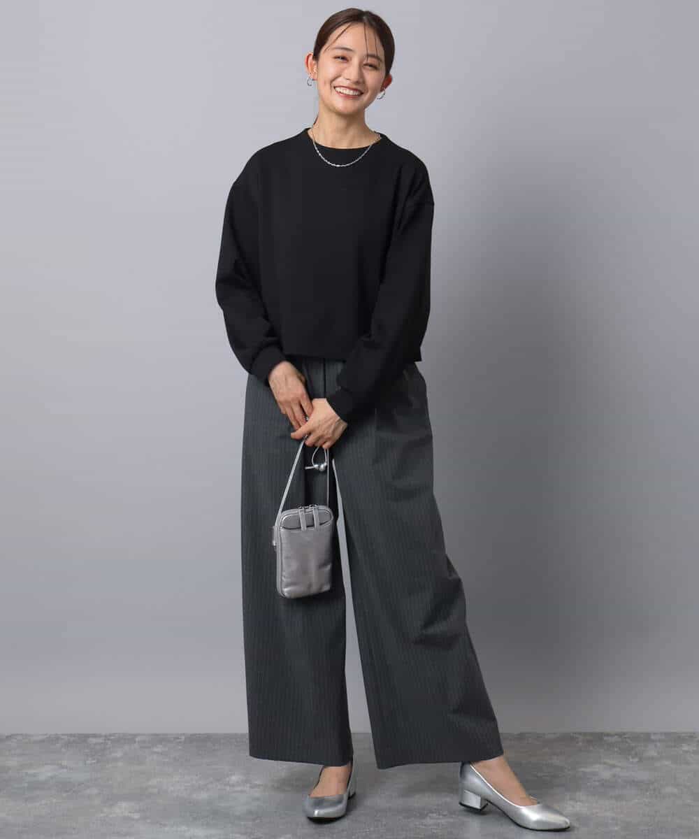 FKKAD30120 MK MICHEL KLEIN(MK ミッシェルクラン) バッグファスナーデザイン ポンチカットソー/洗える ワイン