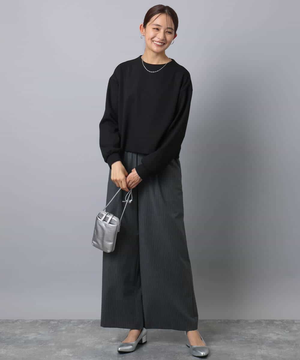 FKKAD30120 MK MICHEL KLEIN(MK ミッシェルクラン) バッグファスナーデザイン ポンチカットソー/洗える ワイン