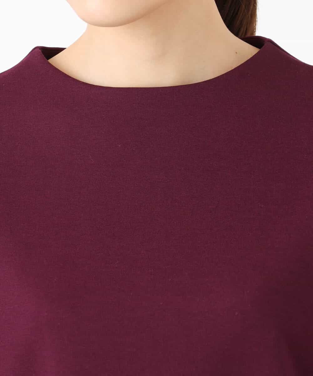 FKKAD30120 MK MICHEL KLEIN(MK ミッシェルクラン) バッグファスナーデザイン ポンチカットソー/洗える ワイン