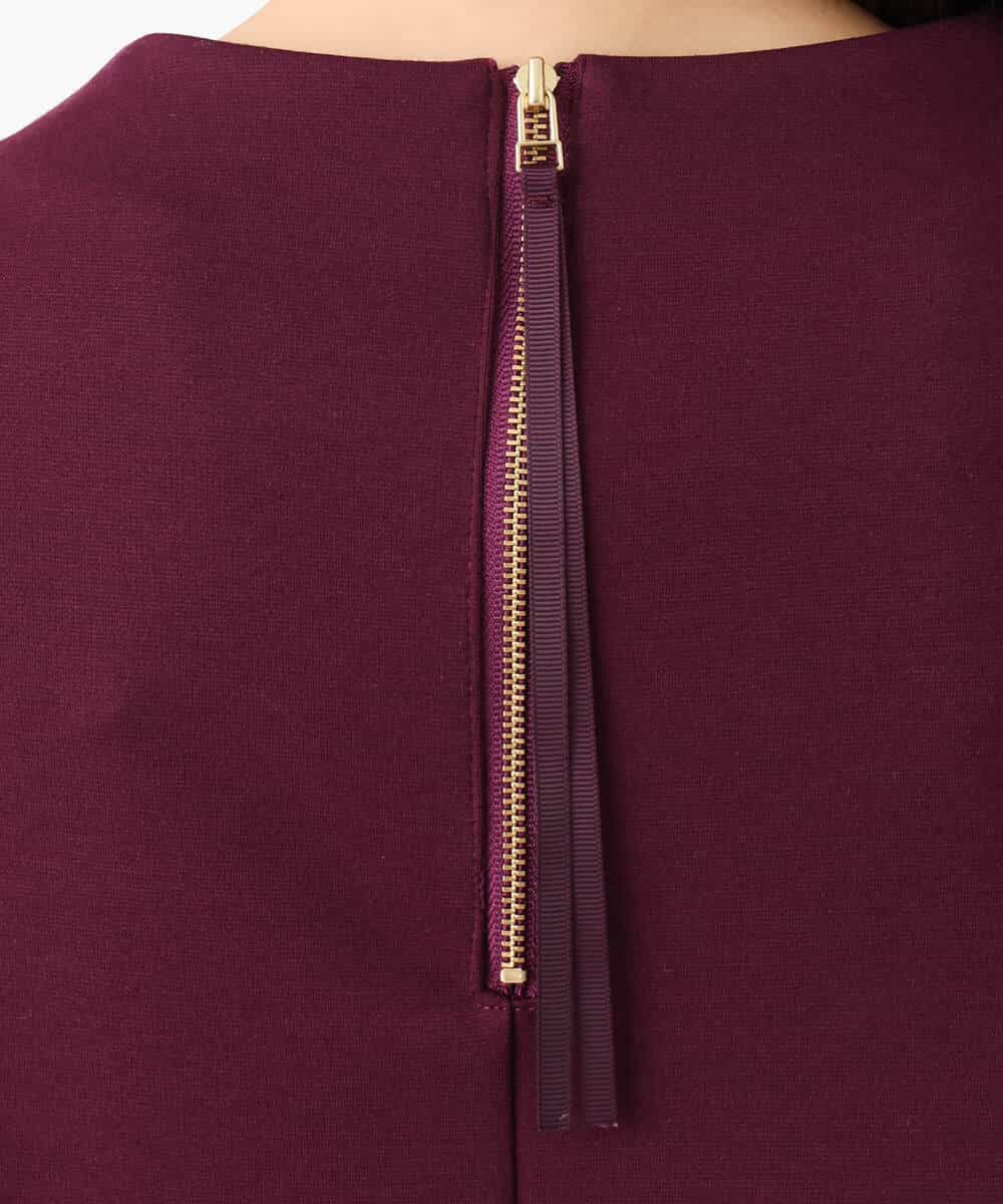 FKKAD30120 MK MICHEL KLEIN(MK ミッシェルクラン) バッグファスナーデザイン ポンチカットソー/洗える ワイン