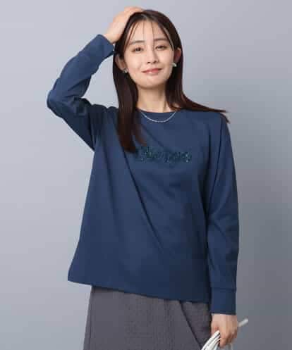 FKKAD31110 MK MICHEL KLEIN 刺繍ロゴデザイン コットンロンT/洗える