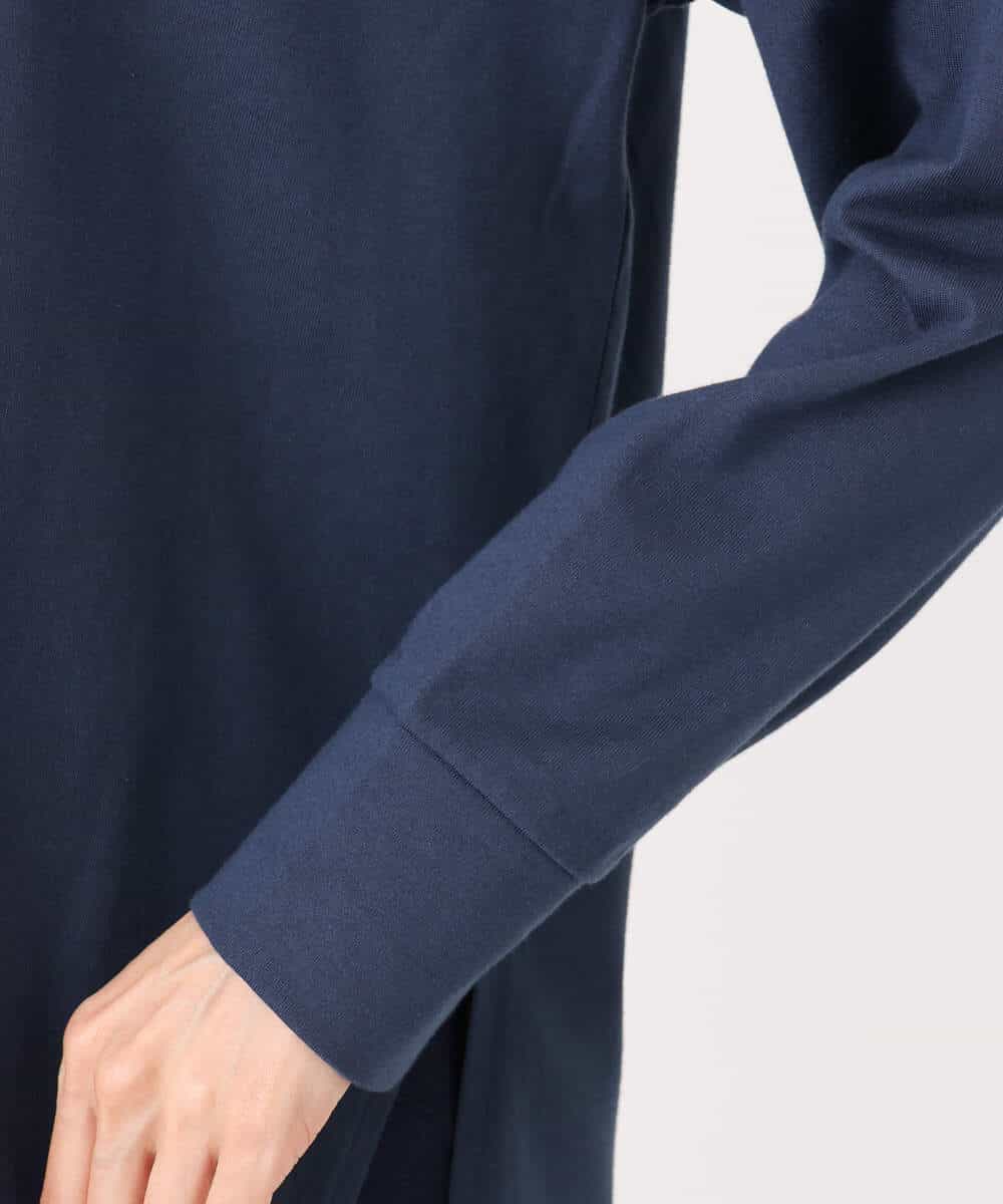 FKKAD31110 MK MICHEL KLEIN(MK ミッシェルクラン) 刺繍ロゴデザイン コットンロンT/洗える ネイビー