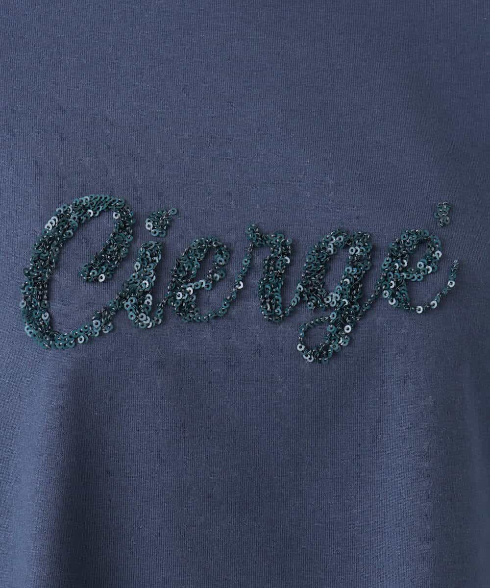 FKKAD31110 MK MICHEL KLEIN(MK ミッシェルクラン) 刺繍ロゴデザイン コットンロンT/洗える ネイビー