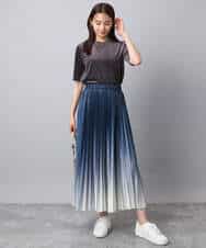 FKKAD33080 MK MICHEL KLEIN(MK ミッシェルクラン) シアーベロアTシャツ/洗える グレージュ