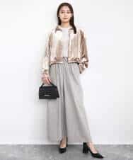 FKKAD33080 MK MICHEL KLEIN(MK ミッシェルクラン) シアーベロアTシャツ/洗える グレージュ