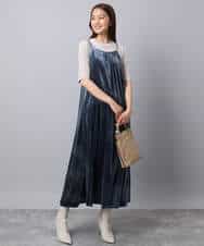 FKKAD33080 MK MICHEL KLEIN(MK ミッシェルクラン) シアーベロアTシャツ/洗える グレージュ