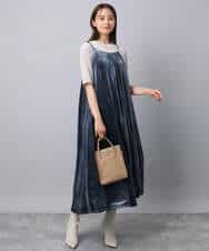 FKKAD33080 MK MICHEL KLEIN(MK ミッシェルクラン) シアーベロアTシャツ/洗える グレージュ