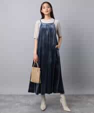 FKKAD33080 MK MICHEL KLEIN(MK ミッシェルクラン) シアーベロアTシャツ/洗える グレージュ