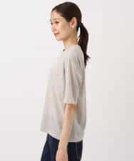 FKKAD33080 MK MICHEL KLEIN(MK ミッシェルクラン) シアーベロアTシャツ/洗える グレージュ
