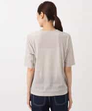 FKKAD33080 MK MICHEL KLEIN(MK ミッシェルクラン) シアーベロアTシャツ/洗える グレージュ