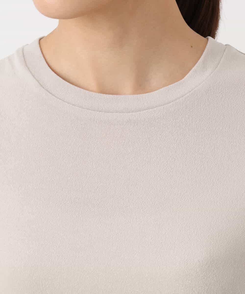 FKKAD33080 MK MICHEL KLEIN(MK ミッシェルクラン) シアーベロアTシャツ/洗える グレージュ