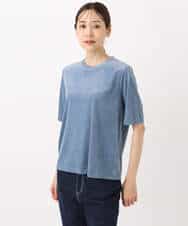 FKKAD33080 MK MICHEL KLEIN(MK ミッシェルクラン) シアーベロアTシャツ/洗える グレージュ
