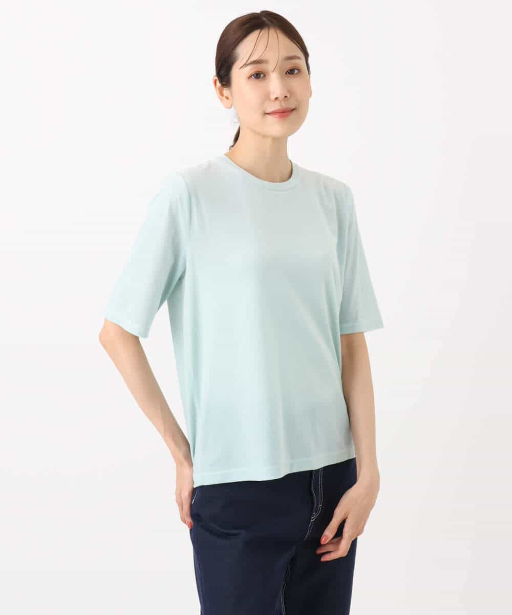 FKKAD33080 MK MICHEL KLEIN(MK ミッシェルクラン) シアーベロアTシャツ/洗える グレージュ