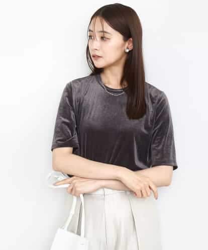 FKKAD33080 MK MICHEL KLEIN シアーベロアTシャツ/洗える
