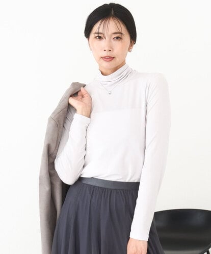 FKKAD35100 MK MICHEL KLEIN ハイネックシアーカットソー/洗える