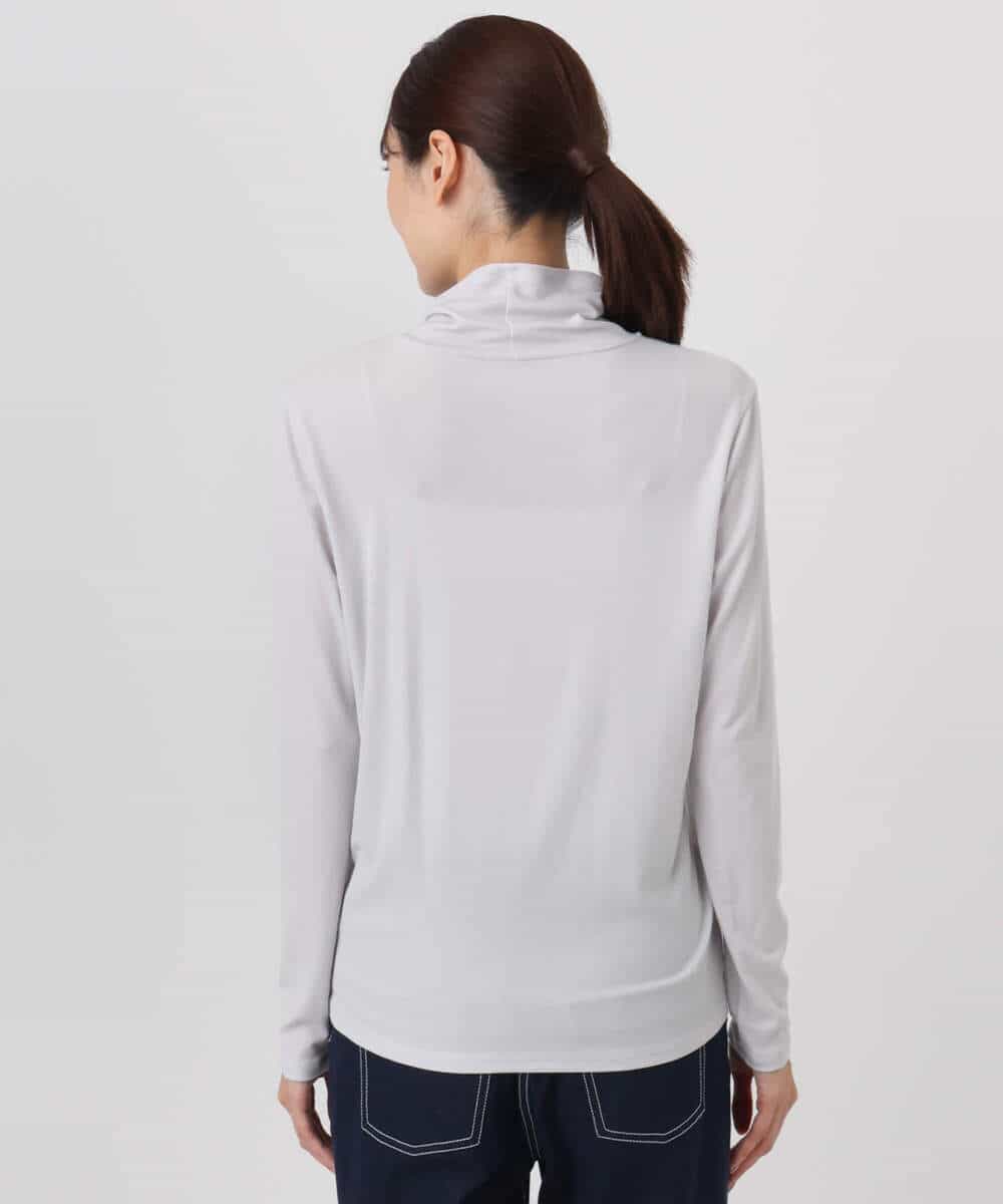 FKKAD35100 MK MICHEL KLEIN(MK ミッシェルクラン) ハイネックシアーカットソー/洗える ライトグレー