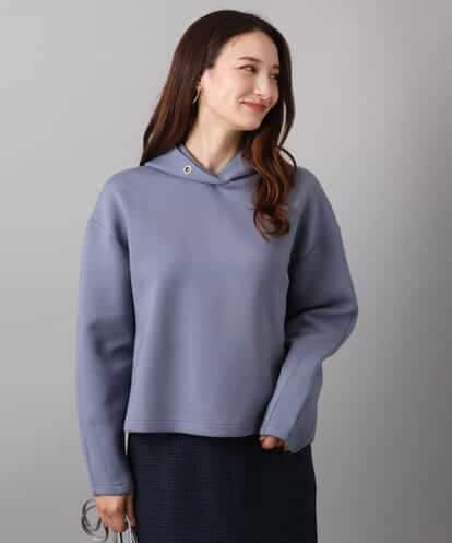 FKKAD44140 MK MICHEL KLEIN クロップド丈ダンボールフーディー/洗える