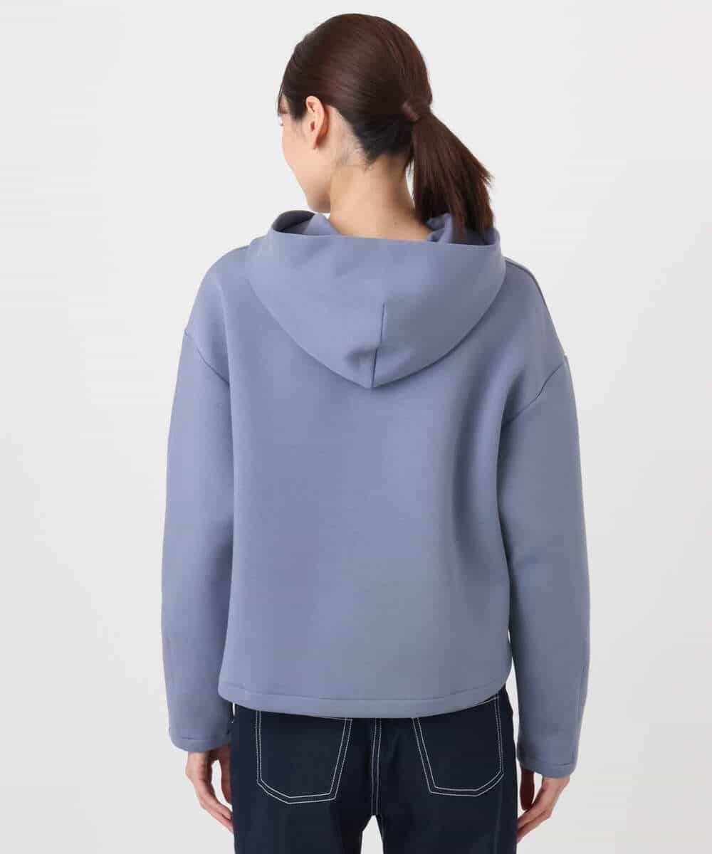 FKKAD44140 MK MICHEL KLEIN(MK ミッシェルクラン) クロップド丈ダンボールフーディー/洗える ライトブルー