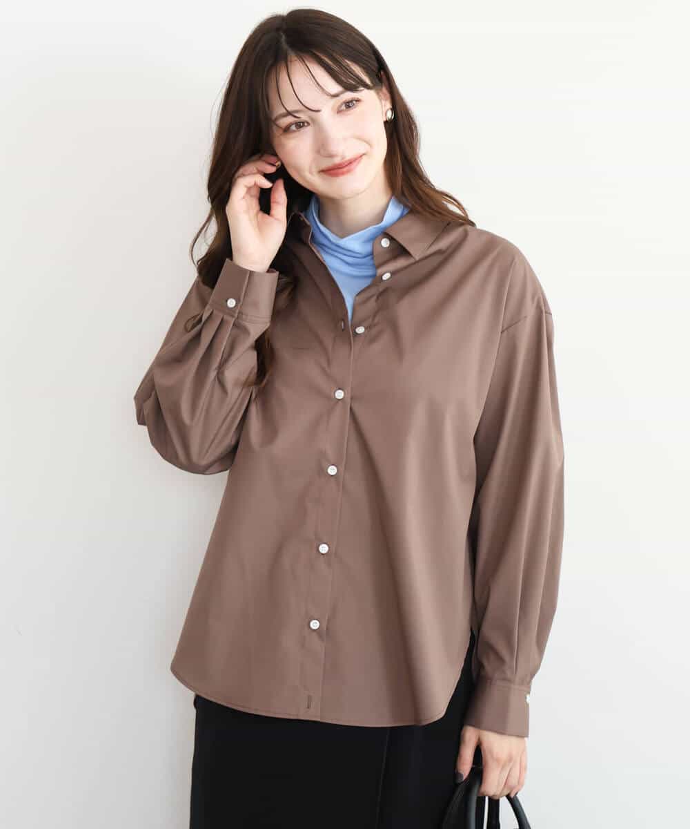 FKKAG35100 MK MICHEL KLEIN(MK ミッシェルクラン) [洗える]ハイネックカットソー ライトブルー